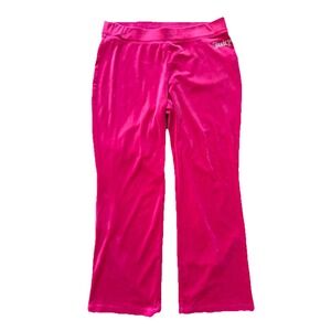 JUICY COUTURE Womens Pink Velour Flared Leg Pants Sz Large
